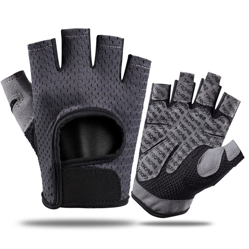 Guanti da palestra senza dita traspiranti e leggeri per ciclismo e sollevamento pesi - Grigio - XL - image 0