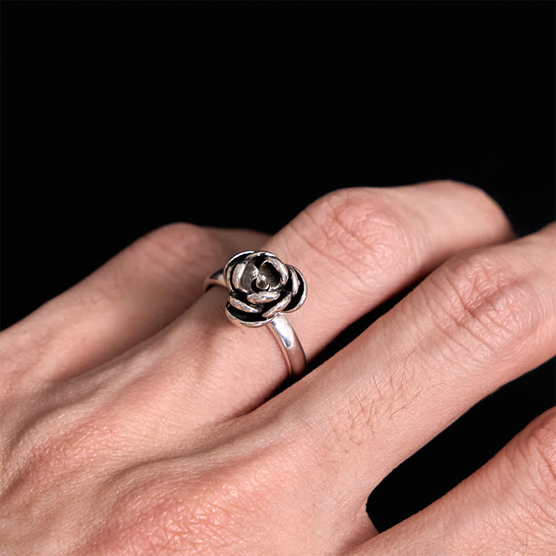 Anello regolabile staccabile con fiore di rosa attorcigliato per autodifesa - image 2