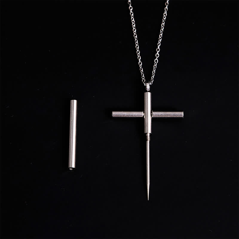 Collana con ciondolo a croce con stuzzicadenti portatile Edc - image 6