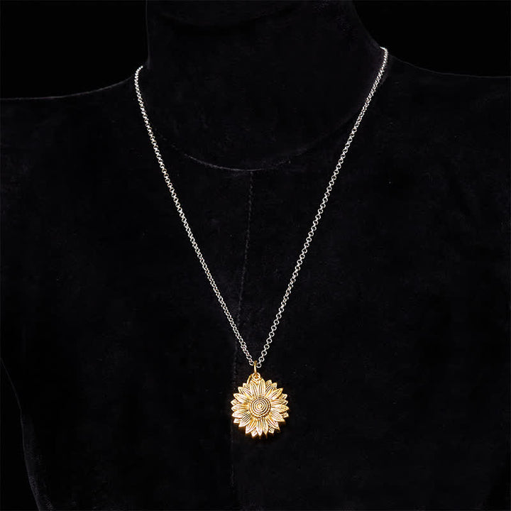 Set di collane con fibbia per cintura e coltello nascosto a tema girasole fai da te in oro e argento - image 9