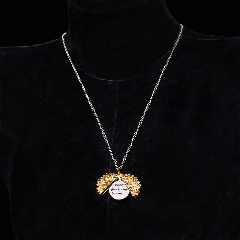 Set di collana con girasole e fibbia per cintura con coltello nascosto a forma di rosa, fai da te, in oro e argento - image 5