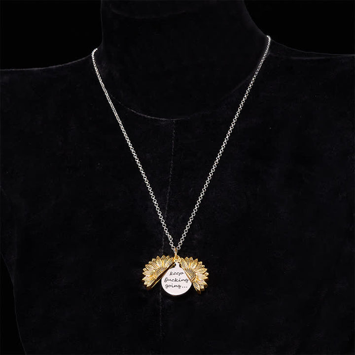 Set di collana con girasole e fibbia per cintura con coltello nascosto a forma di rosa, fai da te, in oro e argento - image 5