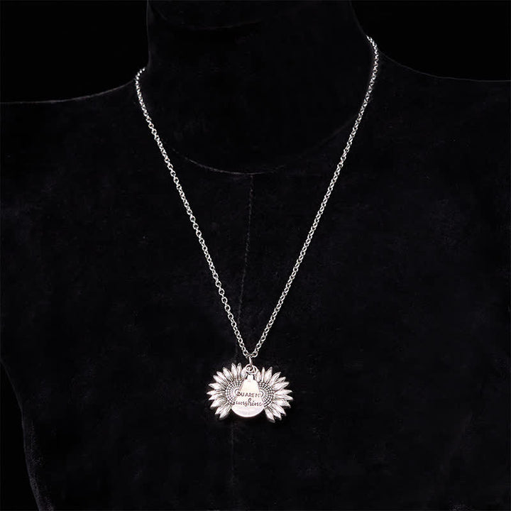 Set di collana con girasole e fibbia per cintura con coltello nascosto a forma di rosa, fai da te, in oro e argento - image 16
