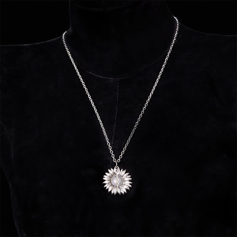 Set di collana con girasole e fibbia per cintura con coltello nascosto in argento fai da te e rosa - image 4
