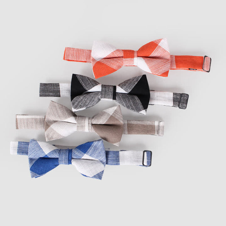 Papillon casual classico a righe in cotone a quadri da uomo - image 2