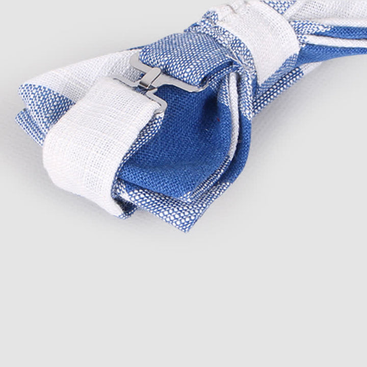 Papillon casual classico a righe in cotone a quadri da uomo - image 5
