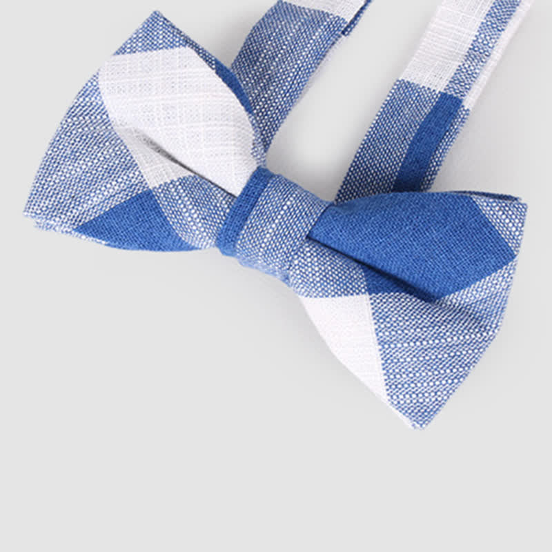 Papillon casual classico a righe in cotone a quadri da uomo - image 3