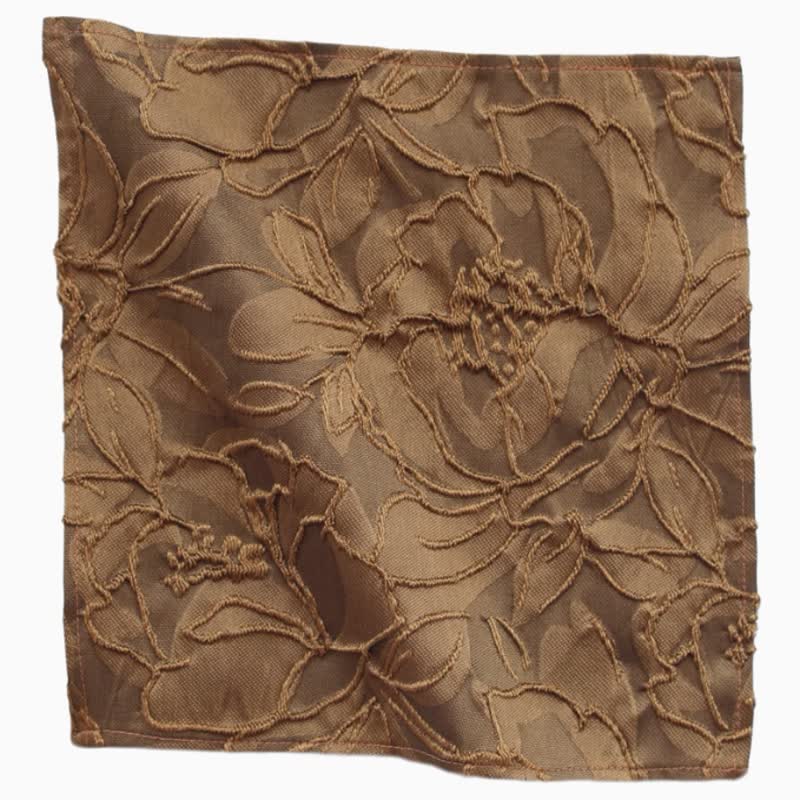 Papillon da uomo in jacquard floreale color caffè scuro - Fazzoletto da taschino - image 6