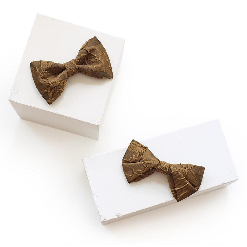 Papillon da uomo in jacquard floreale color caffè scuro - image 1