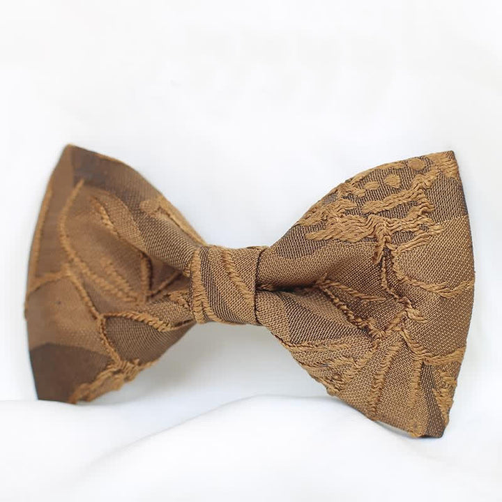 Papillon da uomo in jacquard floreale color caffè scuro - image 3
