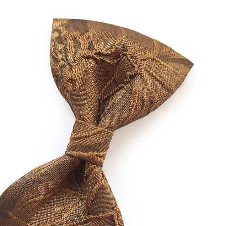 Papillon da uomo in jacquard floreale color caffè scuro - image 4
