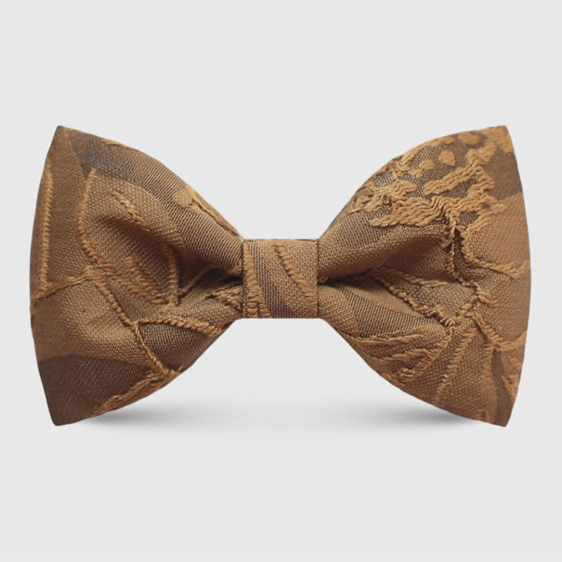 Papillon da uomo in jacquard floreale color caffè scuro - Stile n. 1 - image 2