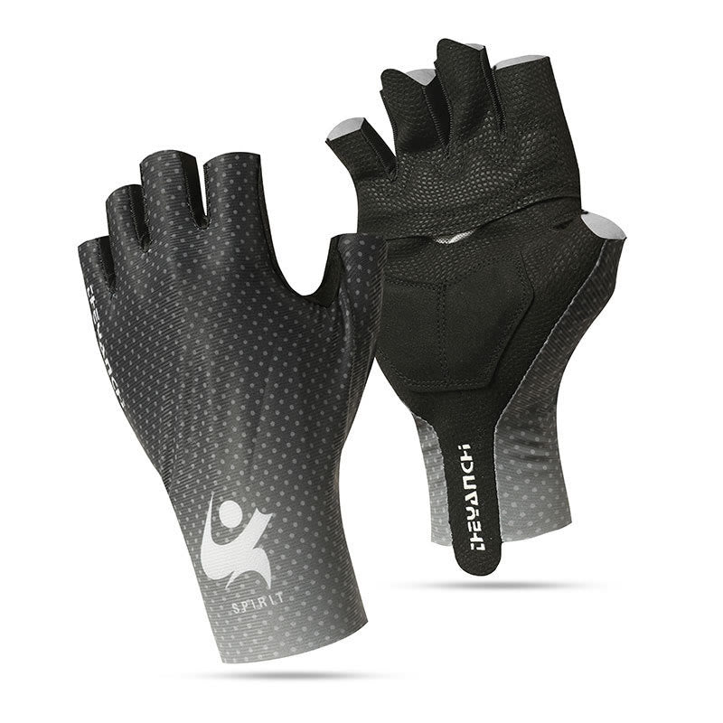 Guanti da ciclismo sportivi in seta di ghiaccio antiscivolo a mezze dita - Nero - XL - image 0