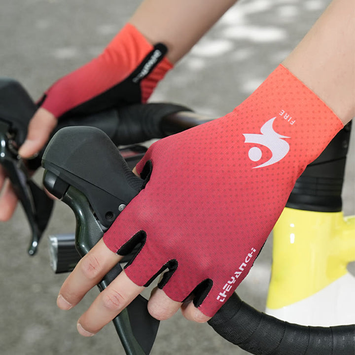 Guanti da ciclismo sportivi in seta di ghiaccio antiscivolo a mezze dita - image 1