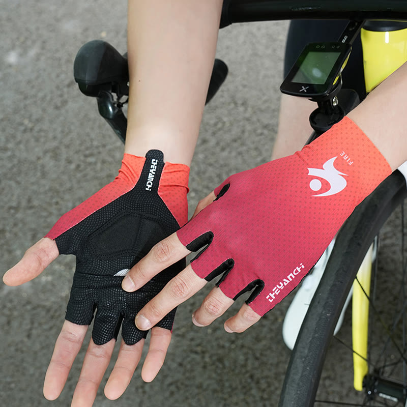Guanti da ciclismo sportivi in seta di ghiaccio antiscivolo a mezze dita - image 3