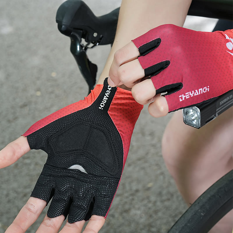 Guanti da ciclismo sportivi in seta di ghiaccio antiscivolo a mezze dita - image 2