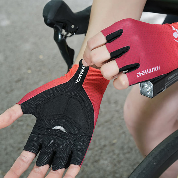 Guanti da ciclismo sportivi in seta di ghiaccio antiscivolo a mezze dita - image 2