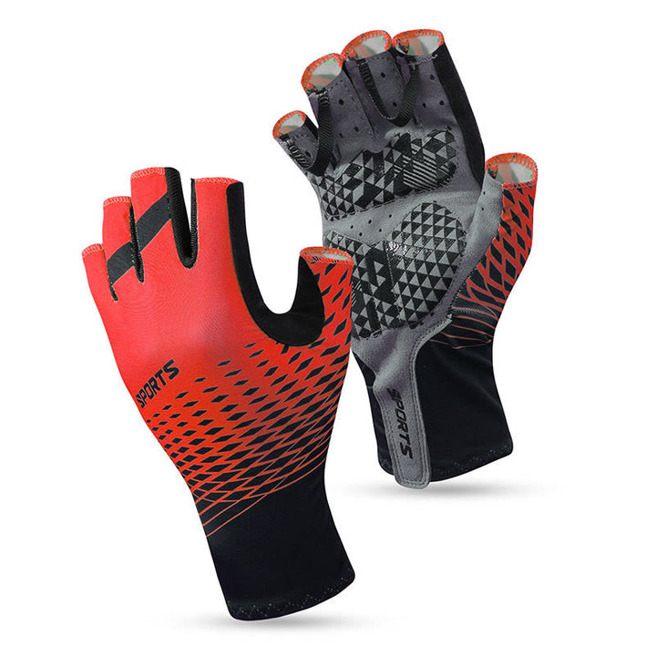 Guanti sportivi antiscivolo traspiranti senza dita - Rosso - XXL - image 14