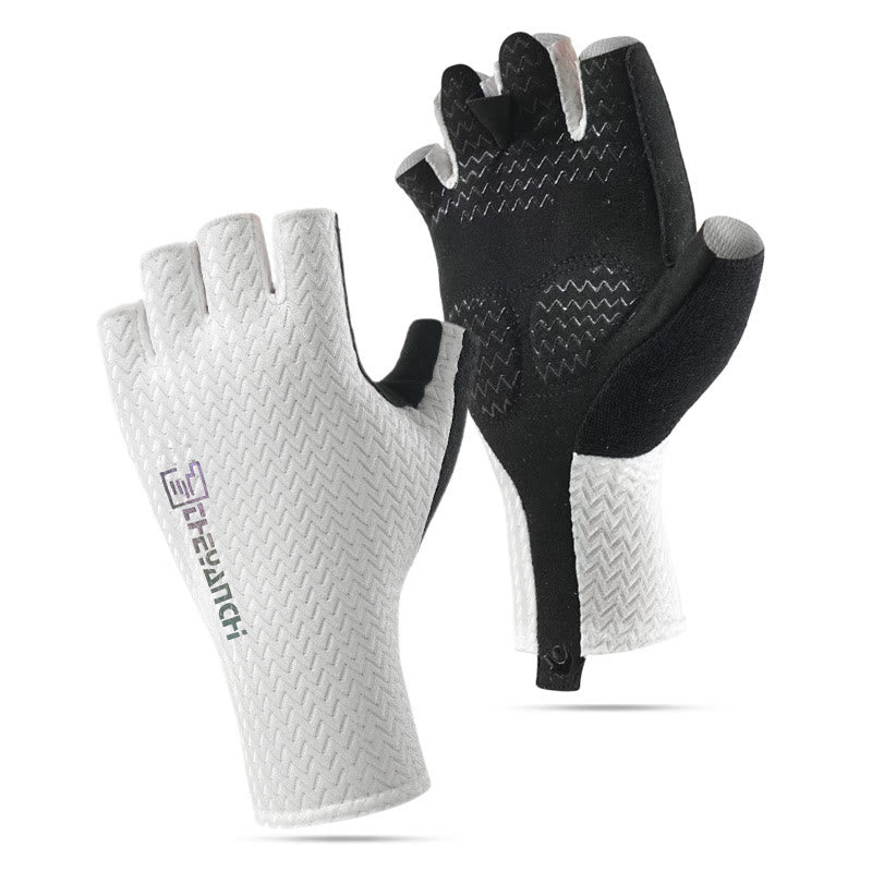 Guanti senza dita traspiranti antiscivolo per sport all'aria aperta - Bianco - XL - image 0