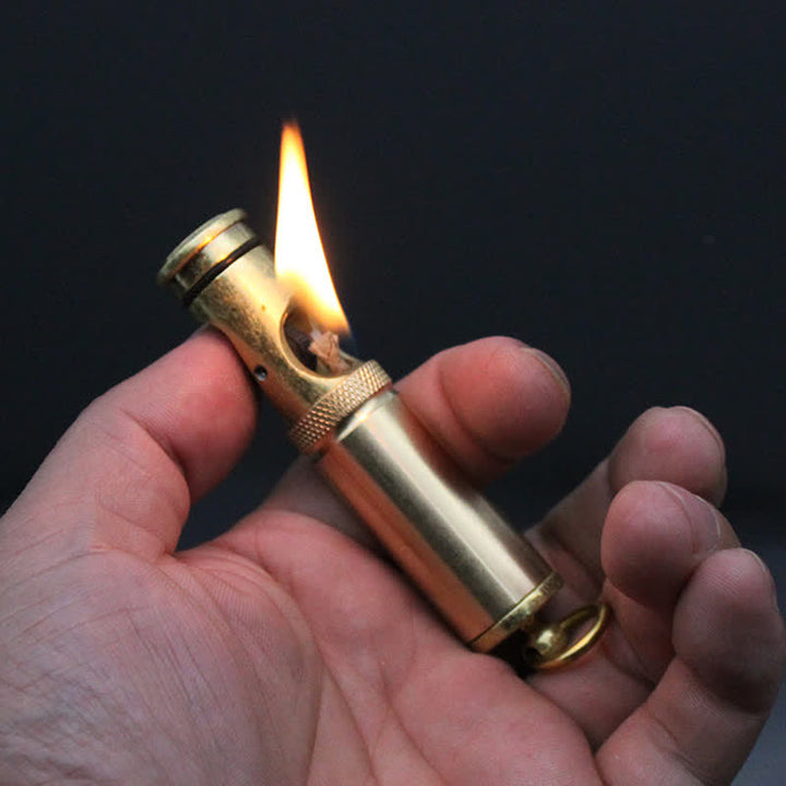 Portachiavi retrò in bronzo, accendino portatile a cherosene ricaricabile - image 2