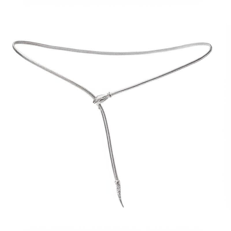 Cintura a catena in metallo con serpente in argento dorato da donna - image 7