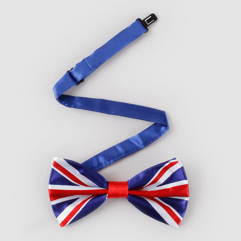 Cravatta a farfalla da uomo con bandiera britannica e motivo patriottico - image 1