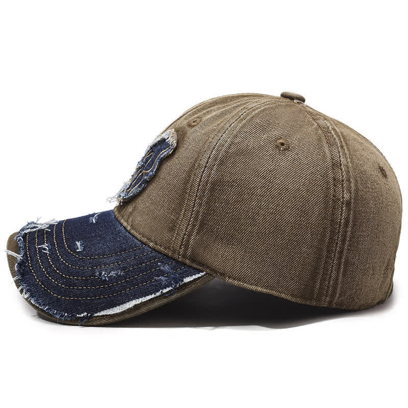 Cappellino da baseball lavato con ricamo a farfalla e colori abbinati retrò - image 2