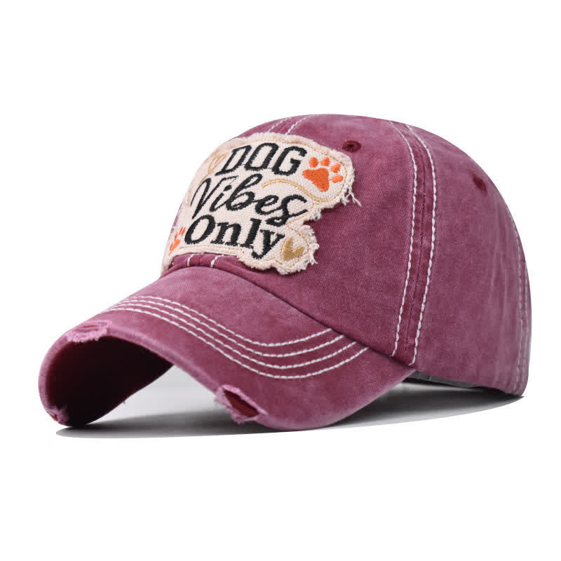 Cappellino da baseball lavato ricamato "Dog Vibes Only" - Rosso viola pallido - Regolabile (21 1/4"-23 5/8") - image 13