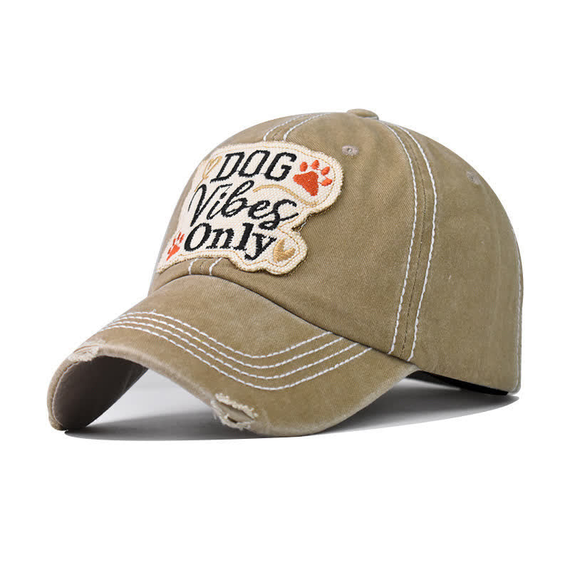 Cappellino da baseball lavato ricamato "Dog Vibes Only" - Cachi - Regolabile (21 1/4"-23 5/8") - image 11