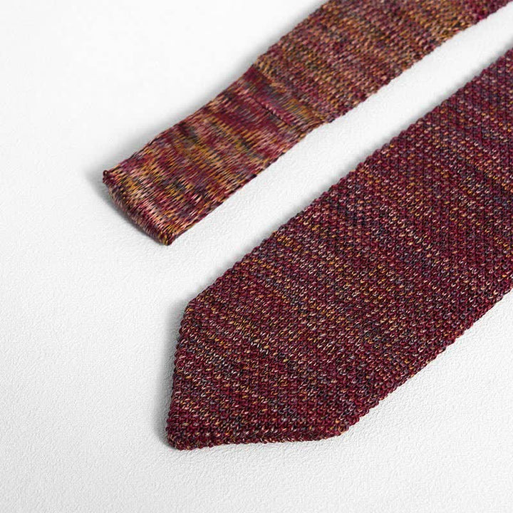 Cravatta lavorata a maglia a righe colorate miste da uomo - image 7