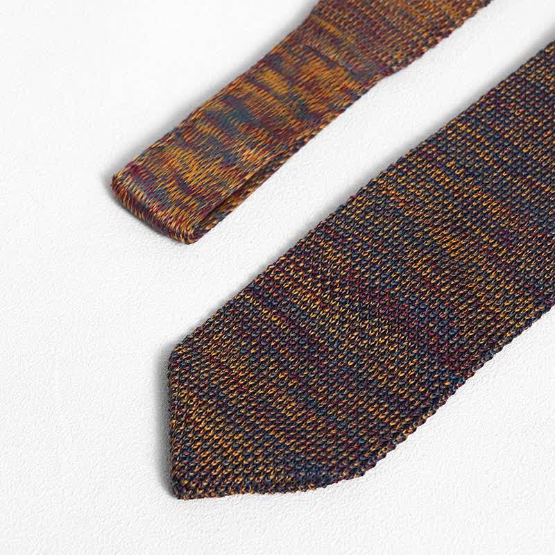 Cravatta lavorata a maglia a righe colorate miste da uomo - image 11