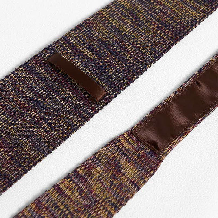 Cravatta lavorata a maglia a righe colorate miste da uomo - image 15