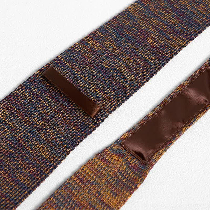 Cravatta lavorata a maglia a righe colorate miste da uomo - image 10