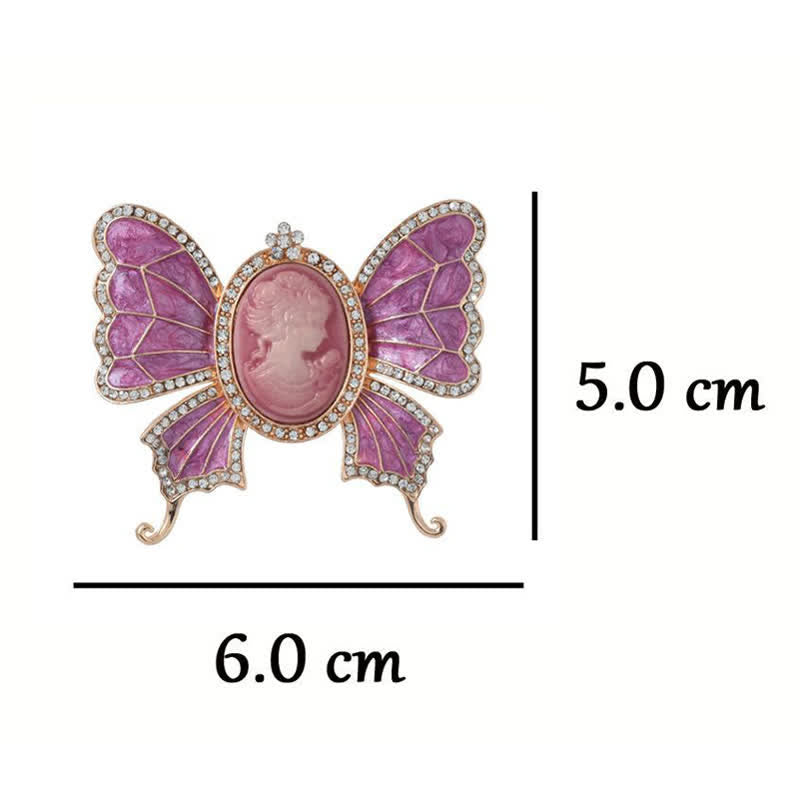 Spilla da donna con cammeo a forma di farfalla in stile vittoriano antico - image 4