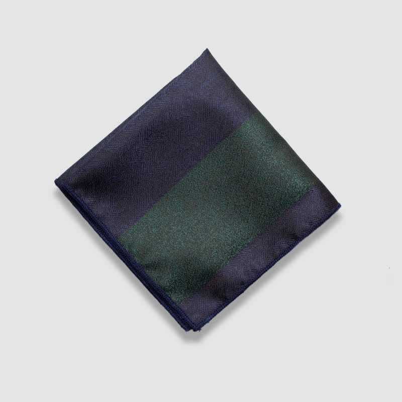 Fazzoletto da taschino a righe spesse con colori a contrasto da uomo - Blu navy e verde scuro - image 9