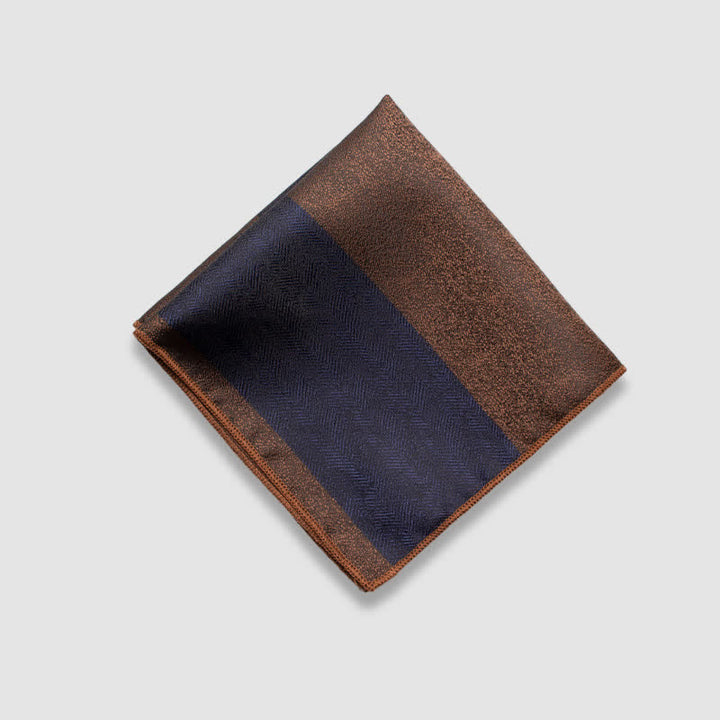 Fazzoletto da taschino a righe spesse con colori a contrasto da uomo - Marrone e blu navy - image 7