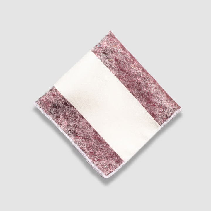 Fazzoletto da taschino a righe spesse con colori a contrasto da uomo - Rosso e bianco - image 4