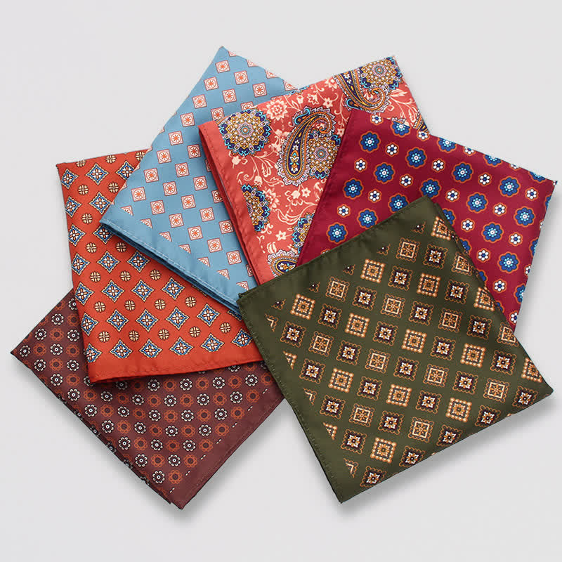 Fazzoletto da taschino da uomo con motivo Paisley Dots Vintage - image 1