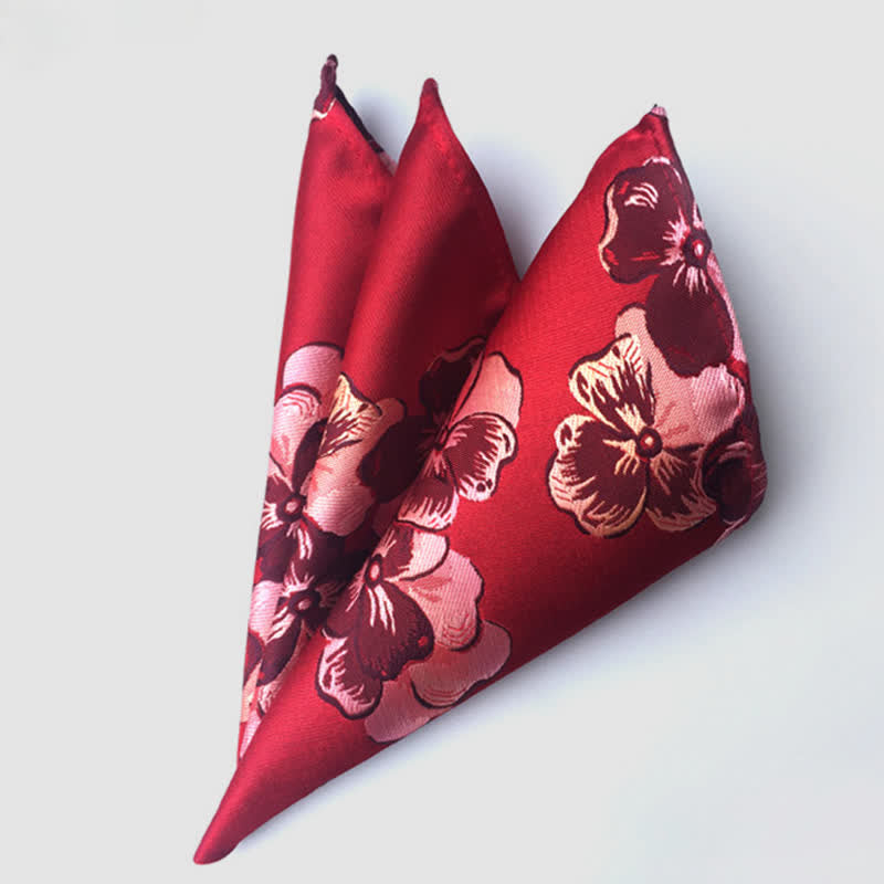Fazzoletto da taschino da uomo con fiori Paisley colorati - Rosso - image 10