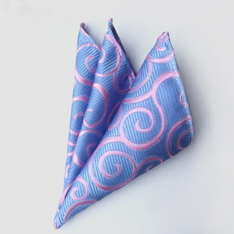 Fazzoletto da taschino da uomo con fiori Paisley colorati - AzzurroCielo Chiaro - image 13
