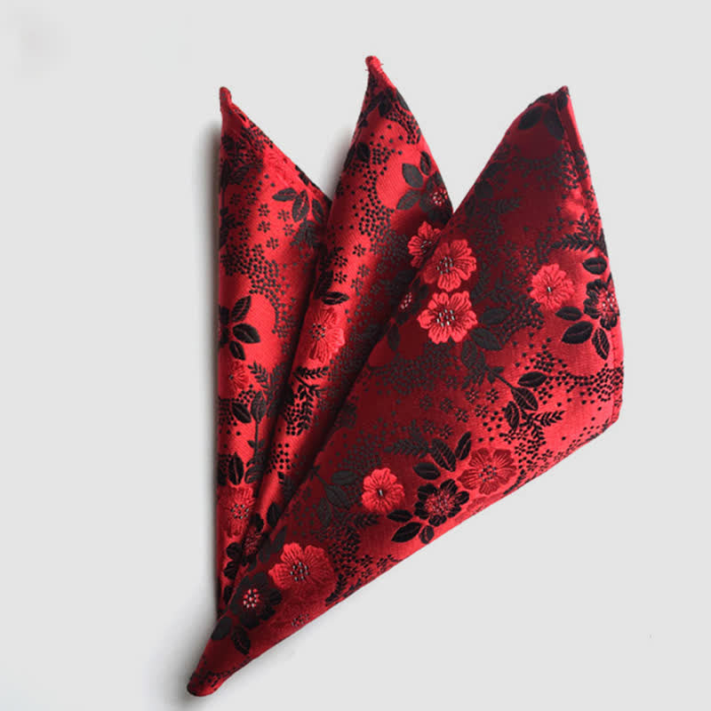 Fazzoletto da taschino da uomo con fiori Paisley colorati - Borgogna - image 9