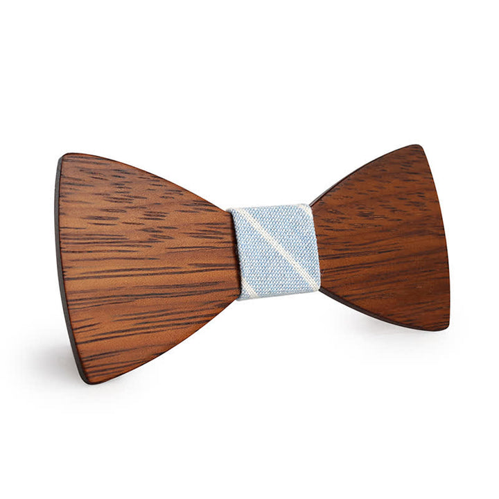 Papillon in legno di bambù fatto a mano da uomo - Cielo blu - image 8