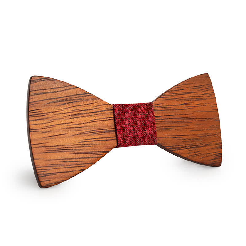 Papillon in legno di bambù fatto a mano da uomo - Borgogna - image 7