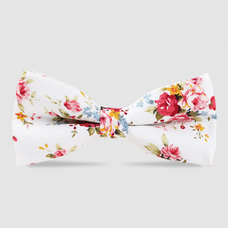 Papillon da uomo in cotone con stampa floreale Forest - Bianco - image 11