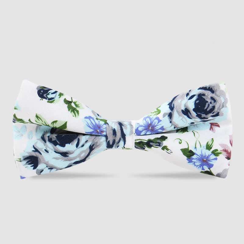 Papillon da uomo in cotone con stampa floreale Forest - Azzurro pallido - image 10
