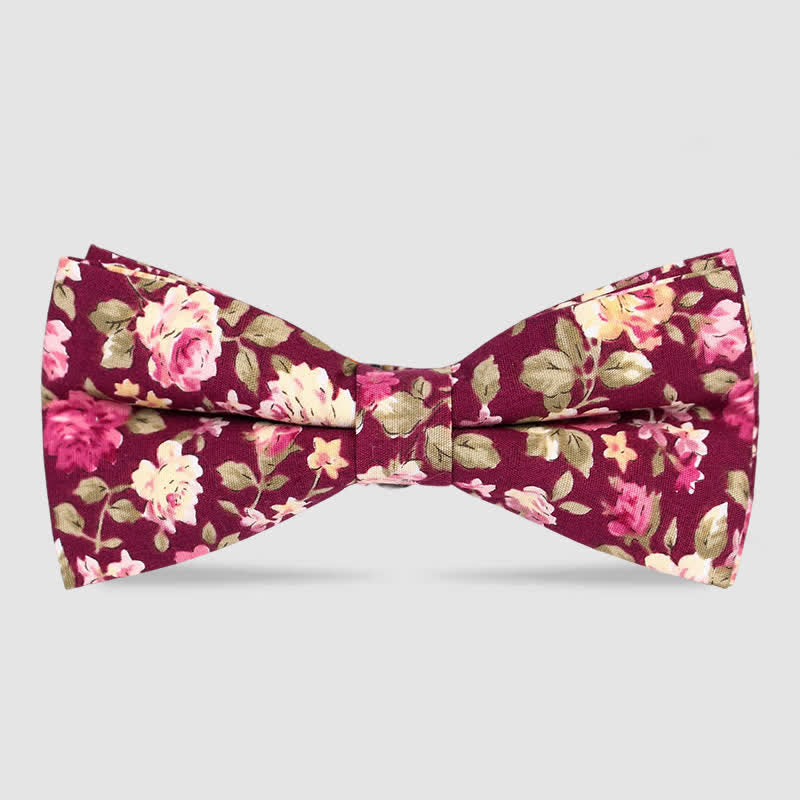 Papillon da uomo in cotone con stampa floreale Forest - Marrone - image 0