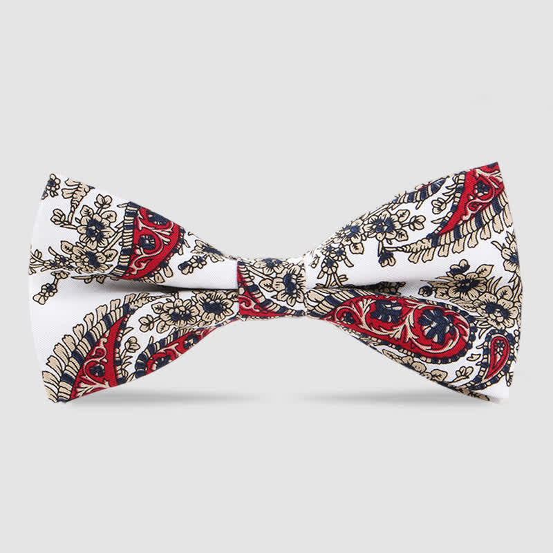 Papillon da uomo in cotone con stampa floreale Forest - Bianco e rosso - image 12