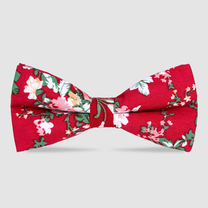 Papillon da uomo in cotone con stampa floreale Forest - Rosso - image 3