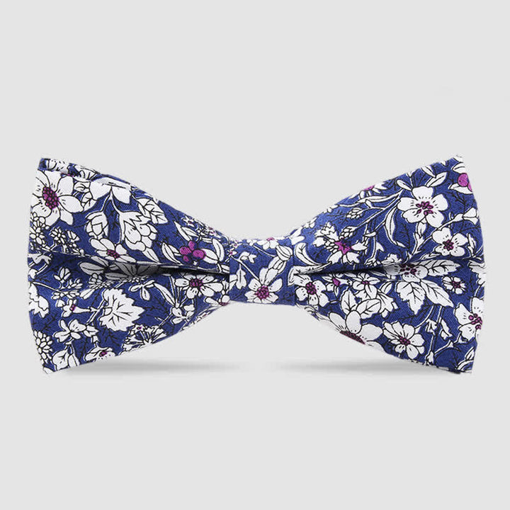 Papillon da uomo in cotone con stampa floreale Forest - Blu - image 7