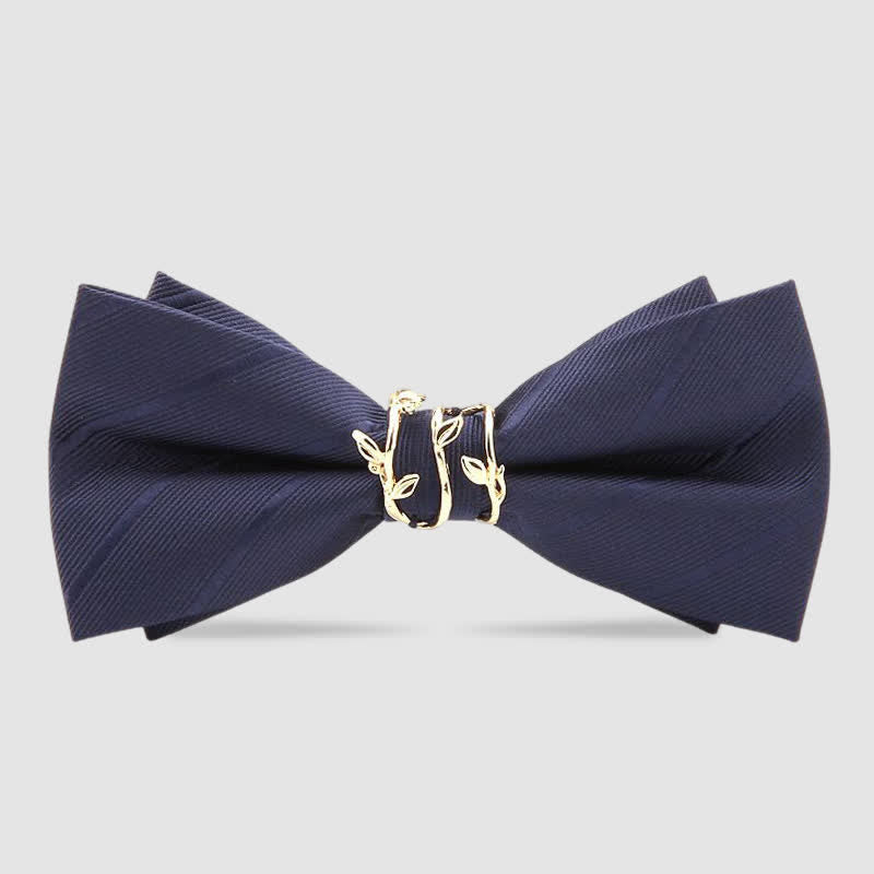 Papillon da uomo in twill con foglia di vite dorata di lusso - Marina Militare - image 3